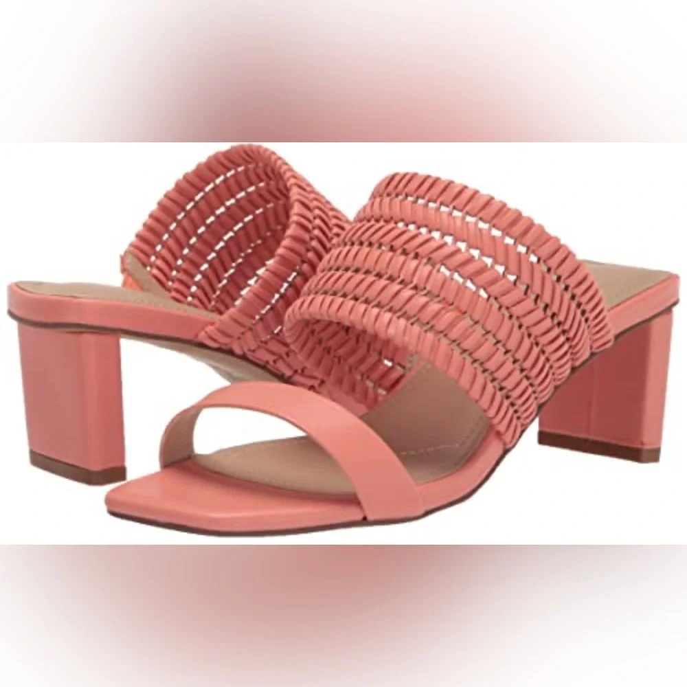 Charles David Coral Fantasy Woven Strap Sandals Coral size 6.5